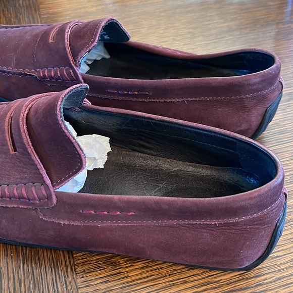 💕x2HP💕Donald J. Pliner Igor men’s burgundy suede loafers - Picture 4 of 12